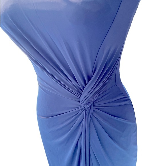 Soprano‎ one shoulder ruched high split twist front body con dress Sz. M - Picture 11 of 12